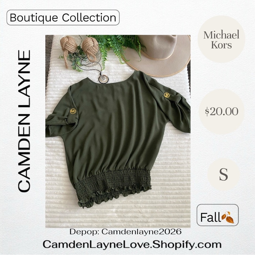 Michael Kors Dark Green Blouse